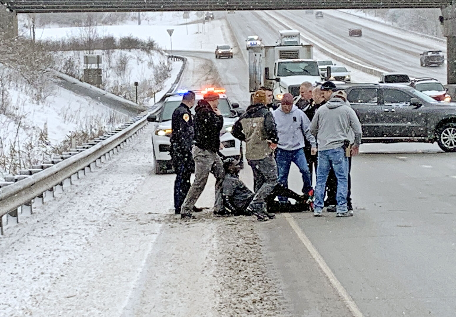 Police tackle on Route 219